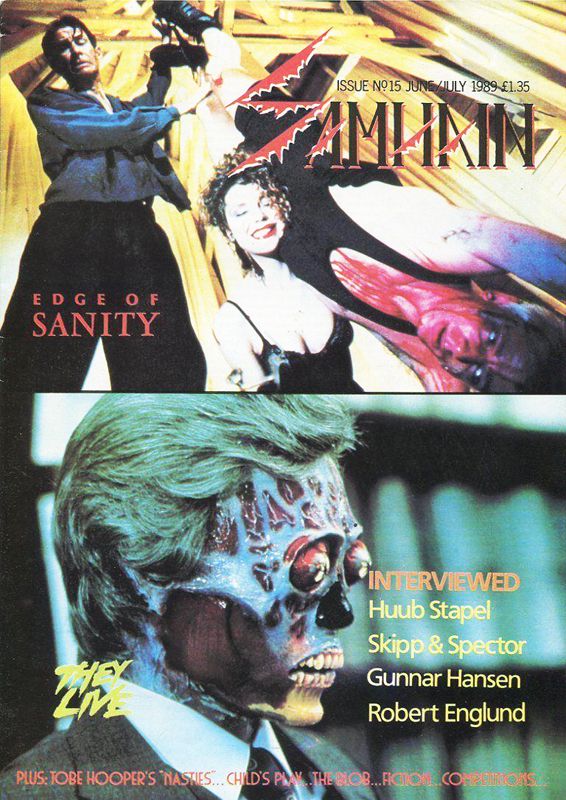 SAMHAIN magazine side cover Issue 15 June/July 1989