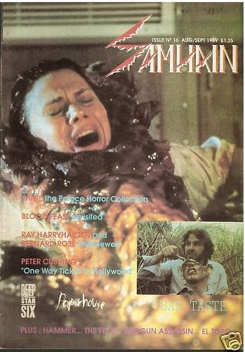 SAMHAIN magazine side cover Issue 16 August/September 1989