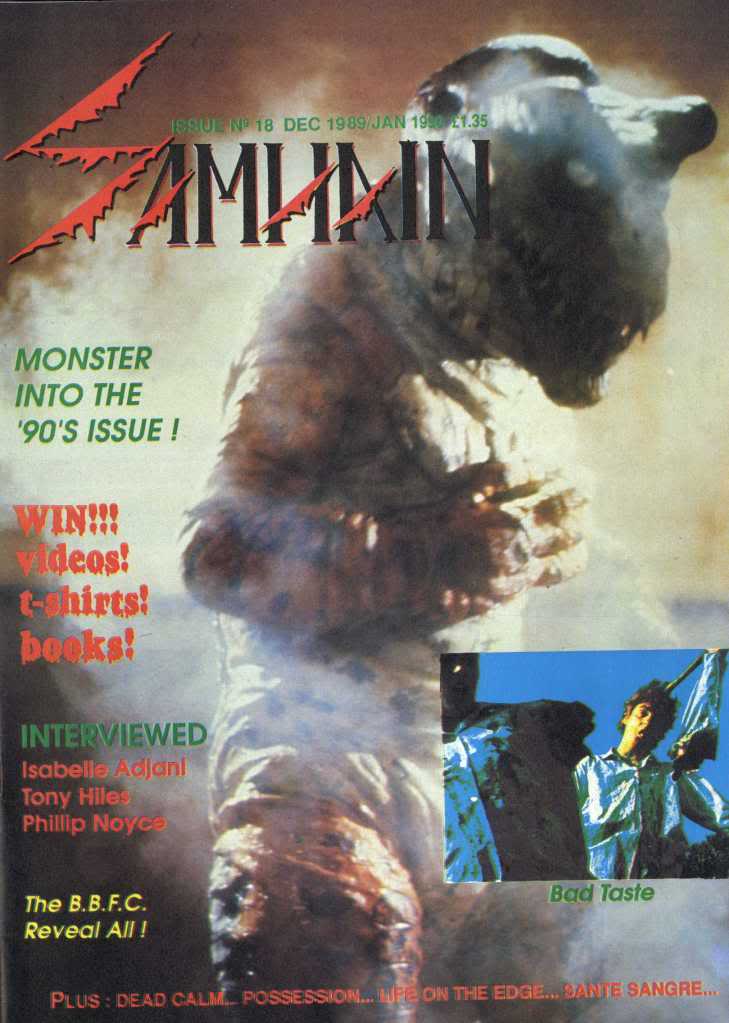 SAMHAIN magazine side cover Issue 18 December 1989