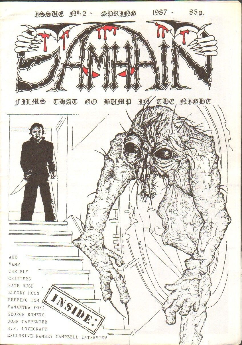 SAMHAIN magazine side cover Issue 2 Spring 1987