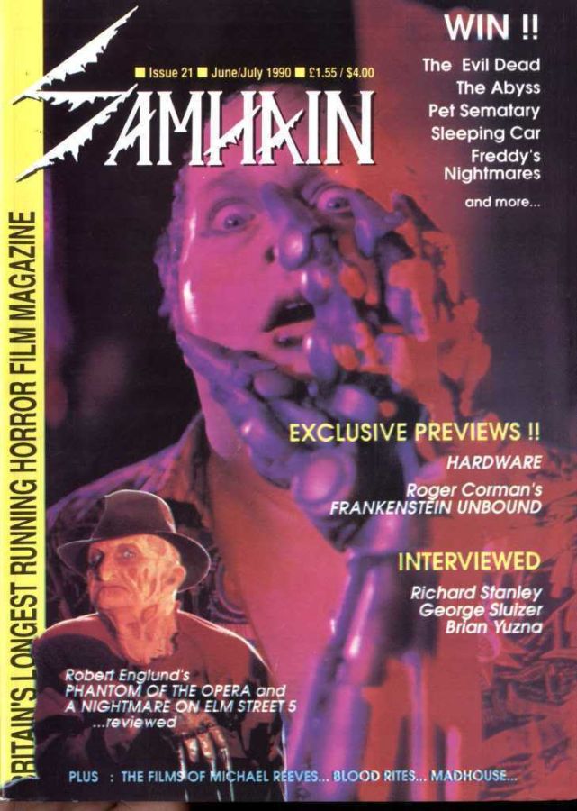 SAMHAIN magazine side cover Issue 21 June/July 1990
