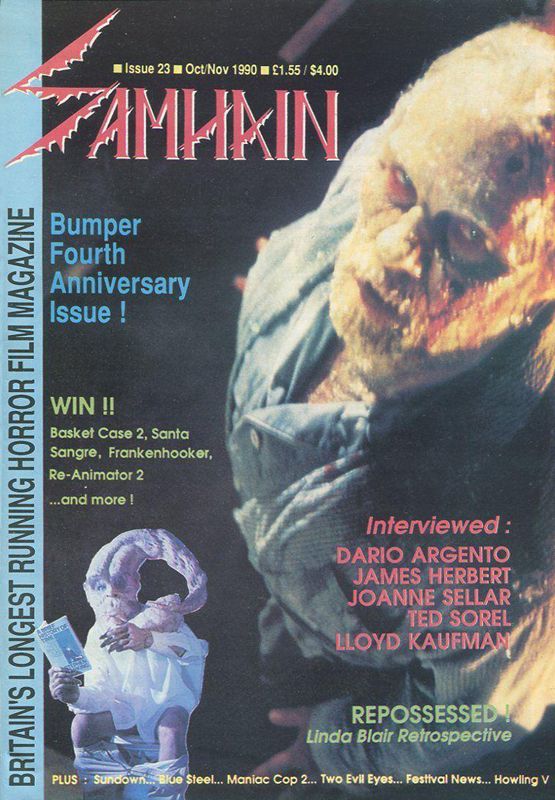 SAMHAIN magazine side cover Issue 23 October/November 1990