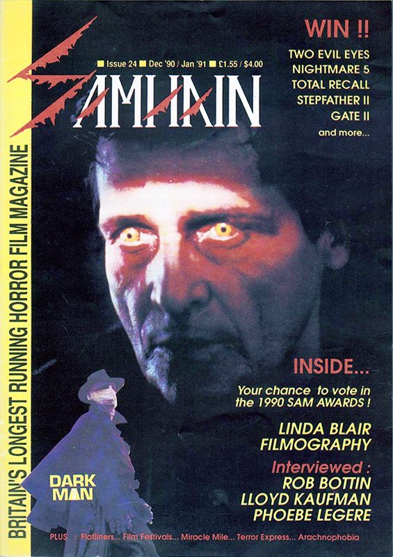 SAMHAIN magazine side cover Issue 24 December 1990