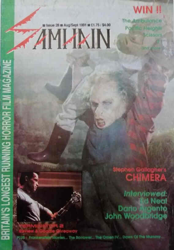 SAMHAIN magazine side cover Issue 28 August/September 1991