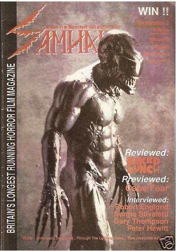 SAMHAIN magazine side cover Issue 31 March/April 1992