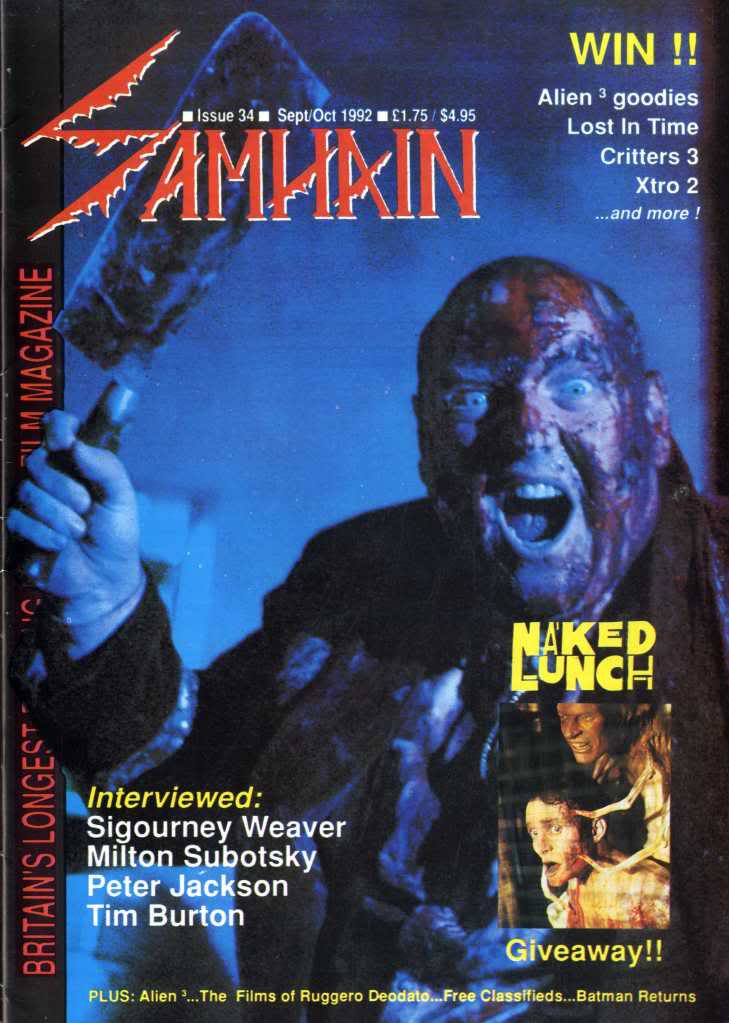 SAMHAIN magazine side cover Issue 34 September/October 1992