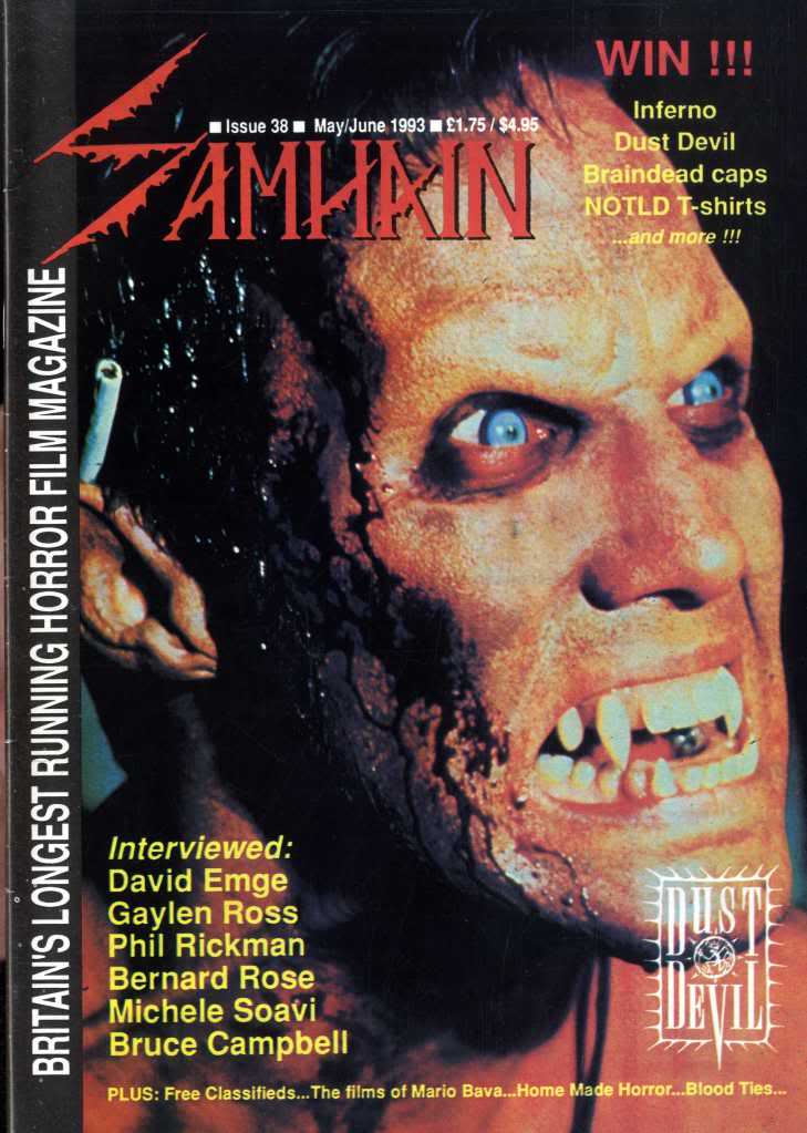 SAMHAIN magazine side cover Issue 38 May/June 1993