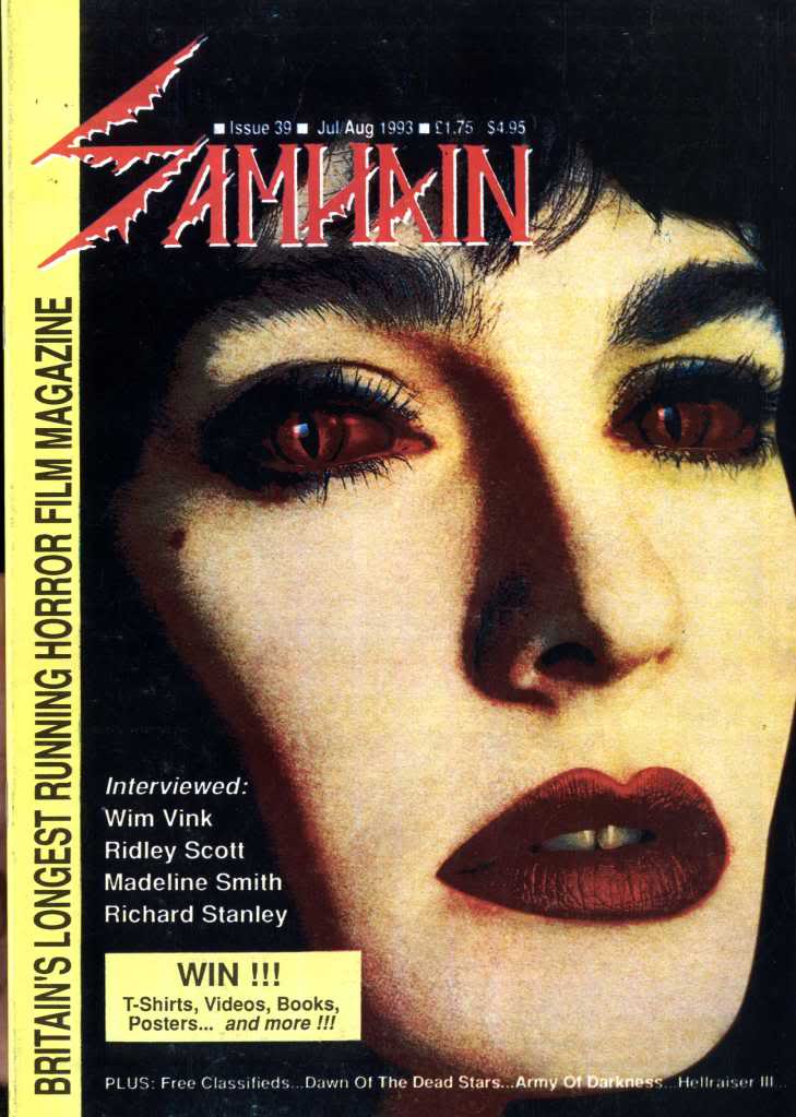 SAMHAIN magazine side cover Issue 39 July/August 1993