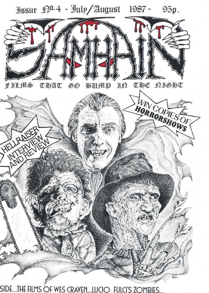 SAMHAIN magazine side cover Issue 4 July/August 1987