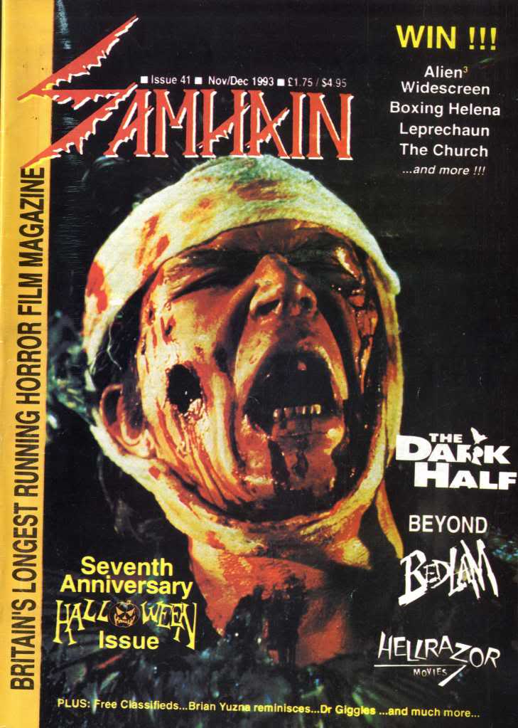 SAMHAIN magazine side cover Issue 41 November/December 1993