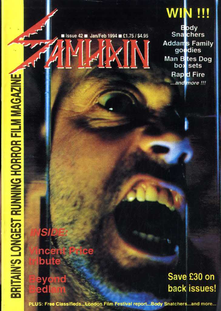 SAMHAIN magazine side cover Issue 42 January/February 1994
