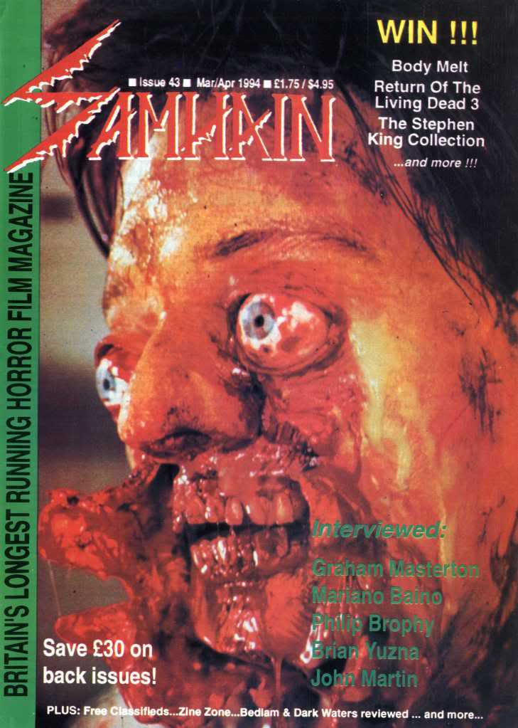 SAMHAIN magazine side cover Issue 43 March/April 1994