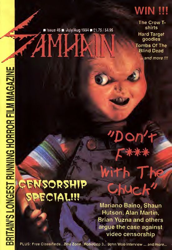 SAMHAIN magazine side cover Issue 45 July/August 1994