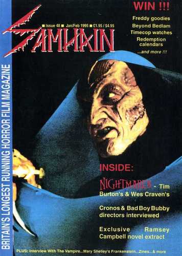 SAMHAIN magazine side cover Issue 48 January/February 1995