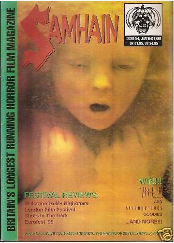 SAMHAIN magazine side cover Issue 54 January/February 1996