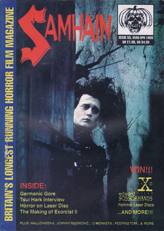 SAMHAIN magazine side cover Issue 55 March/April 1996