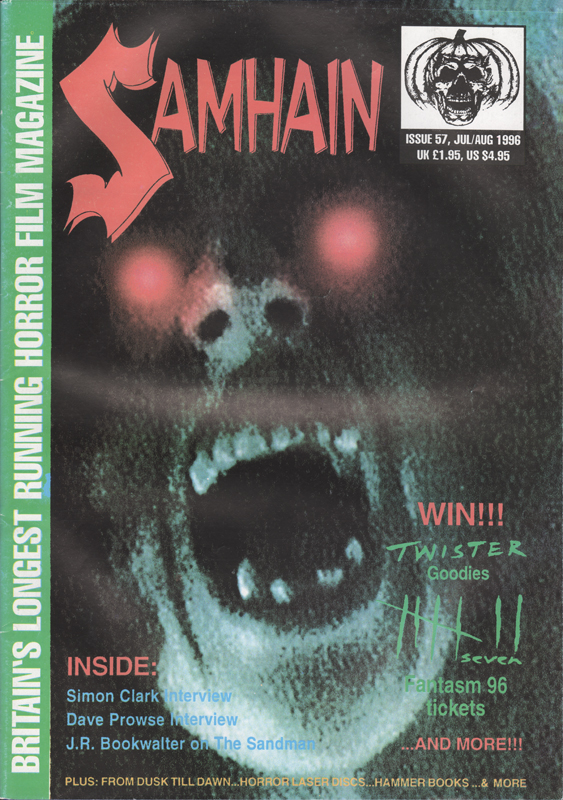 SAMHAIN magazine side cover Issue 57 July/August 1996