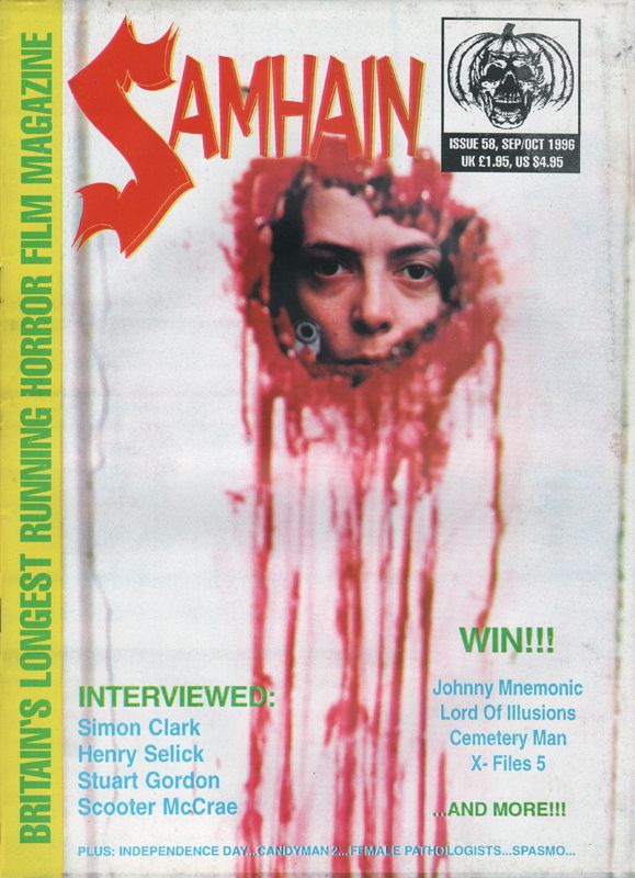 SAMHAIN magazine side cover Issue 58 September/October 1996