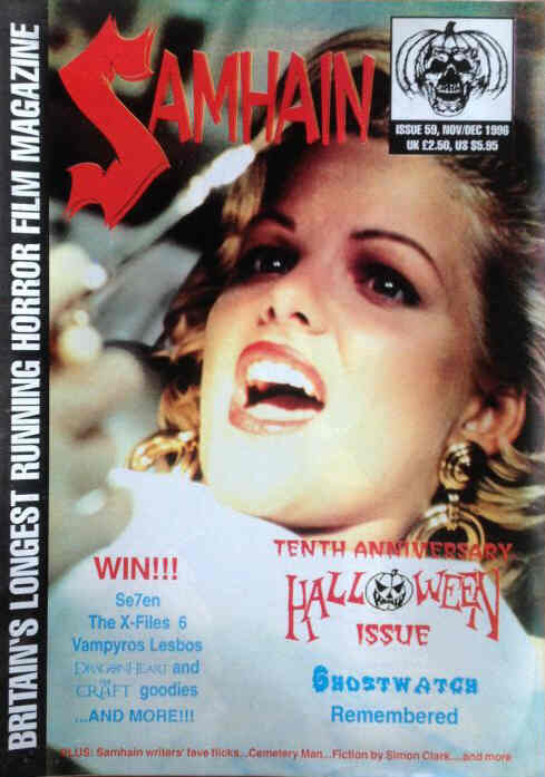 SAMHAIN magazine side cover Issue 59 November/December 1996
