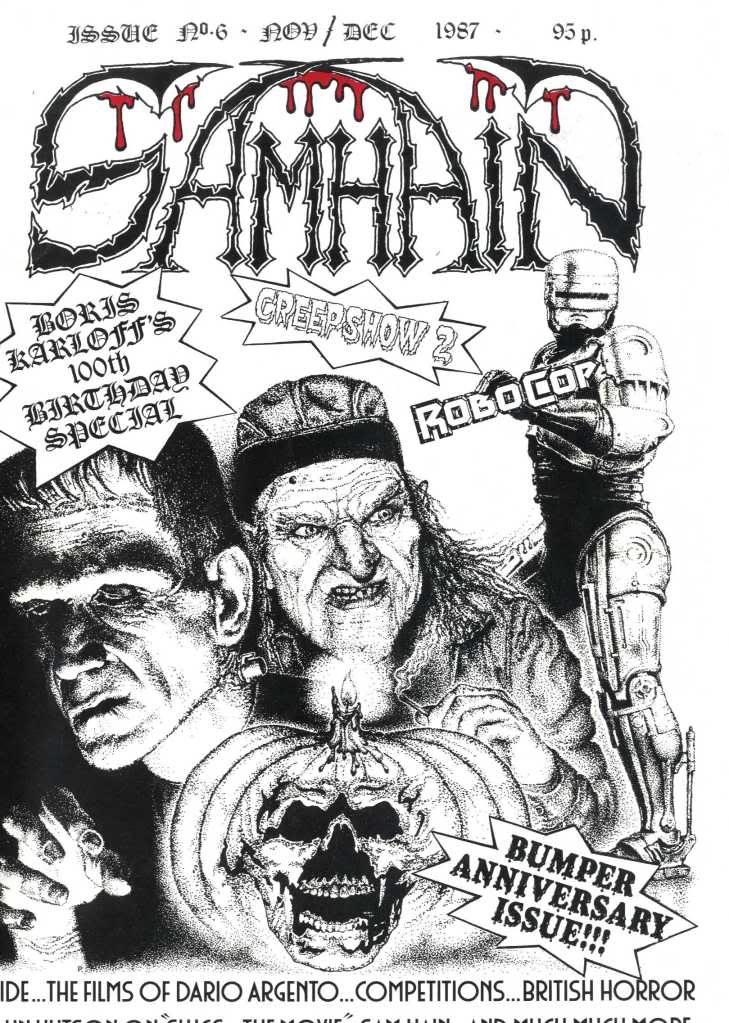 SAMHAIN magazine side cover Issue 6 November/December 1987