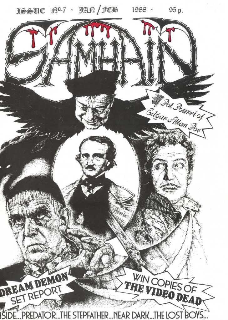 SAMHAIN magazine side cover Issue 7 January/February 1988