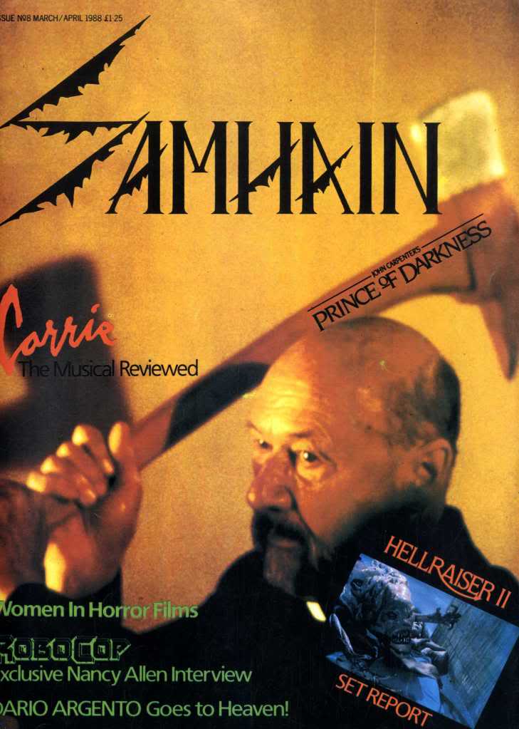 SAMHAIN magazine side cover Issue 8 March/April 1988