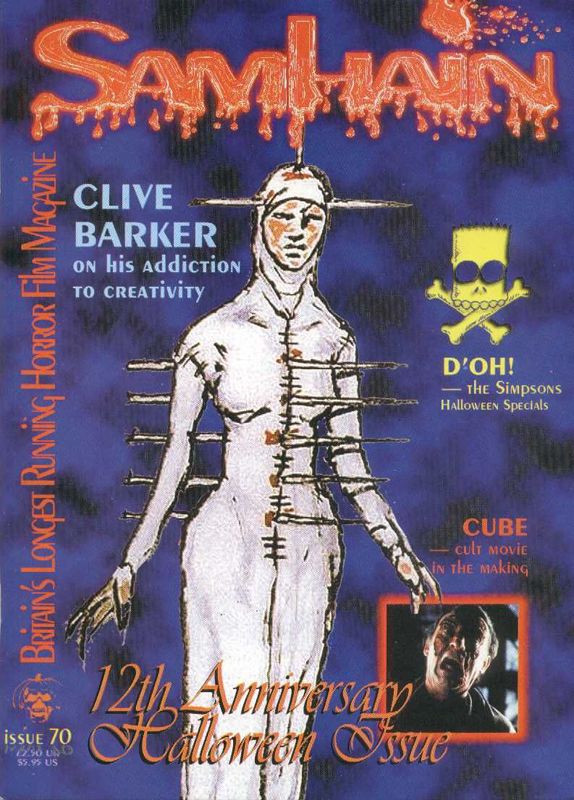 SAMHAIN magazine side cover Issue 70 November 1998