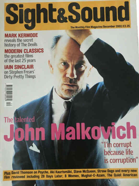 SIGHT AND SOUND magazine side cover Issue 140 December 2002