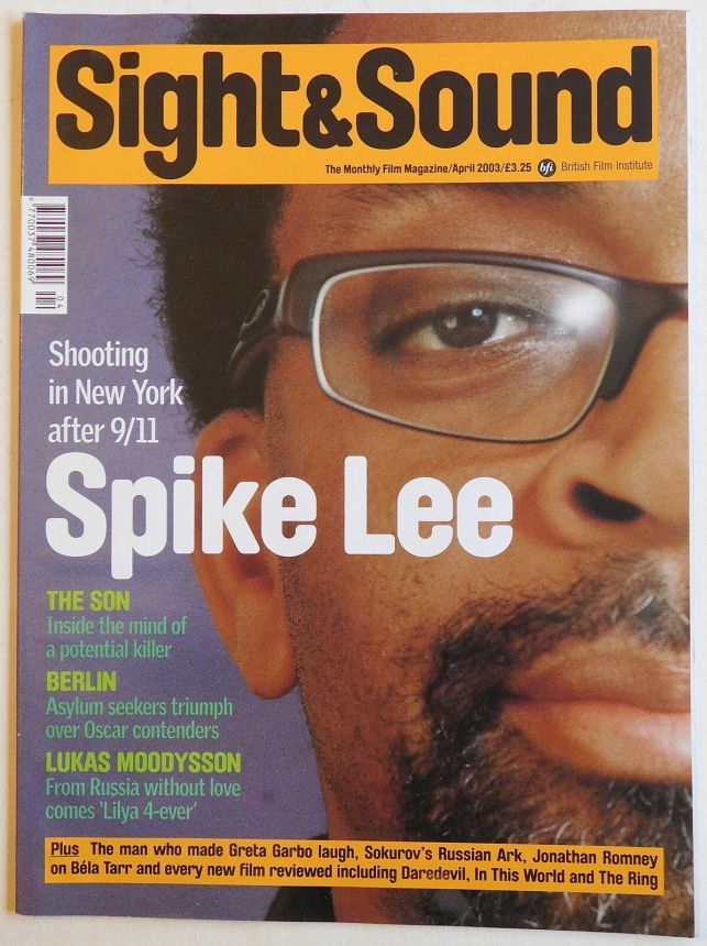 SIGHT AND SOUND magazine side cover Issue 144 April 2003