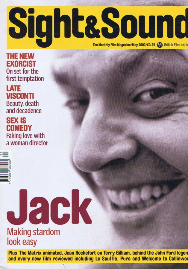SIGHT AND SOUND magazine side cover Issue 145 May 2003