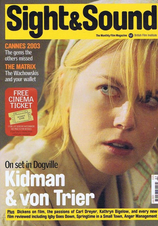 SIGHT AND SOUND magazine side cover Issue 147 July 2003