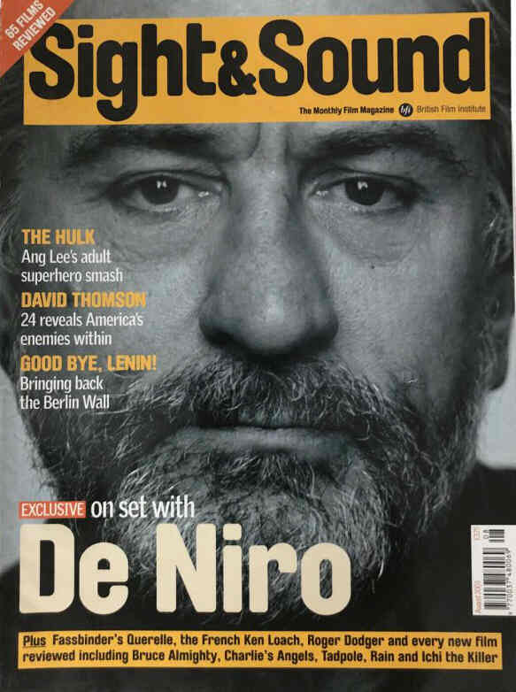SIGHT AND SOUND magazine side cover Issue 148 August 2003