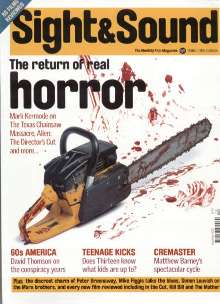 SIGHT AND SOUND magazine side cover Issue 152 December 2003