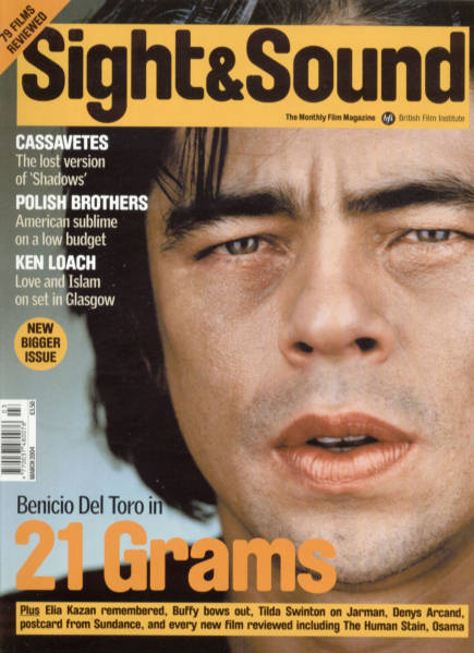 SIGHT AND SOUND magazine side cover Issue 155 March 2004