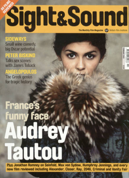 SIGHT AND SOUND magazine side cover Issue 166 February 2005