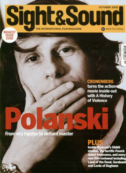 SIGHT AND SOUND magazine side cover Issue 174 October 2005