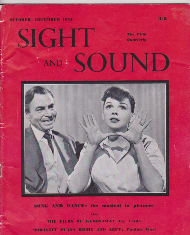 SIGHT AND SOUND (30s-90s) magazine side cover Issue 100 October/November/December 1954