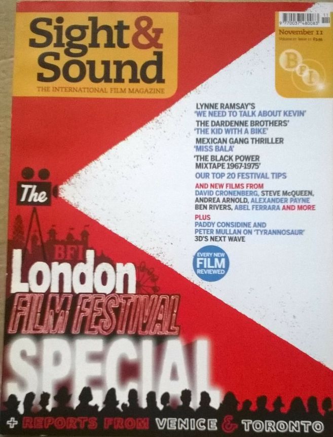 SIGHT AND SOUND magazine side cover Issue 247 November 2011