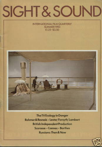 SIGHT AND SOUND (30s-90s) magazine side cover Issue 214 Summer 1983