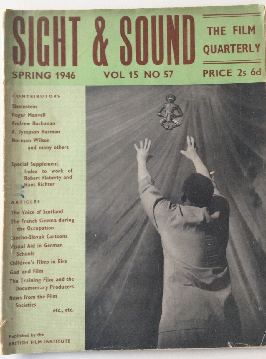 SIGHT AND SOUND (30s-90s) magazine side cover Issue 57 March/April/May 1946