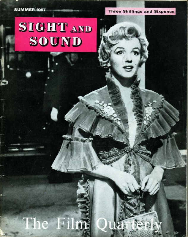 SIGHT AND SOUND (30s-90s) magazine side cover Issue 111 June/July/August 1957