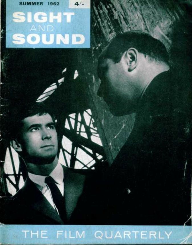 SIGHT AND SOUND (30s-90s) magazine side cover Issue 130 Summer 1962