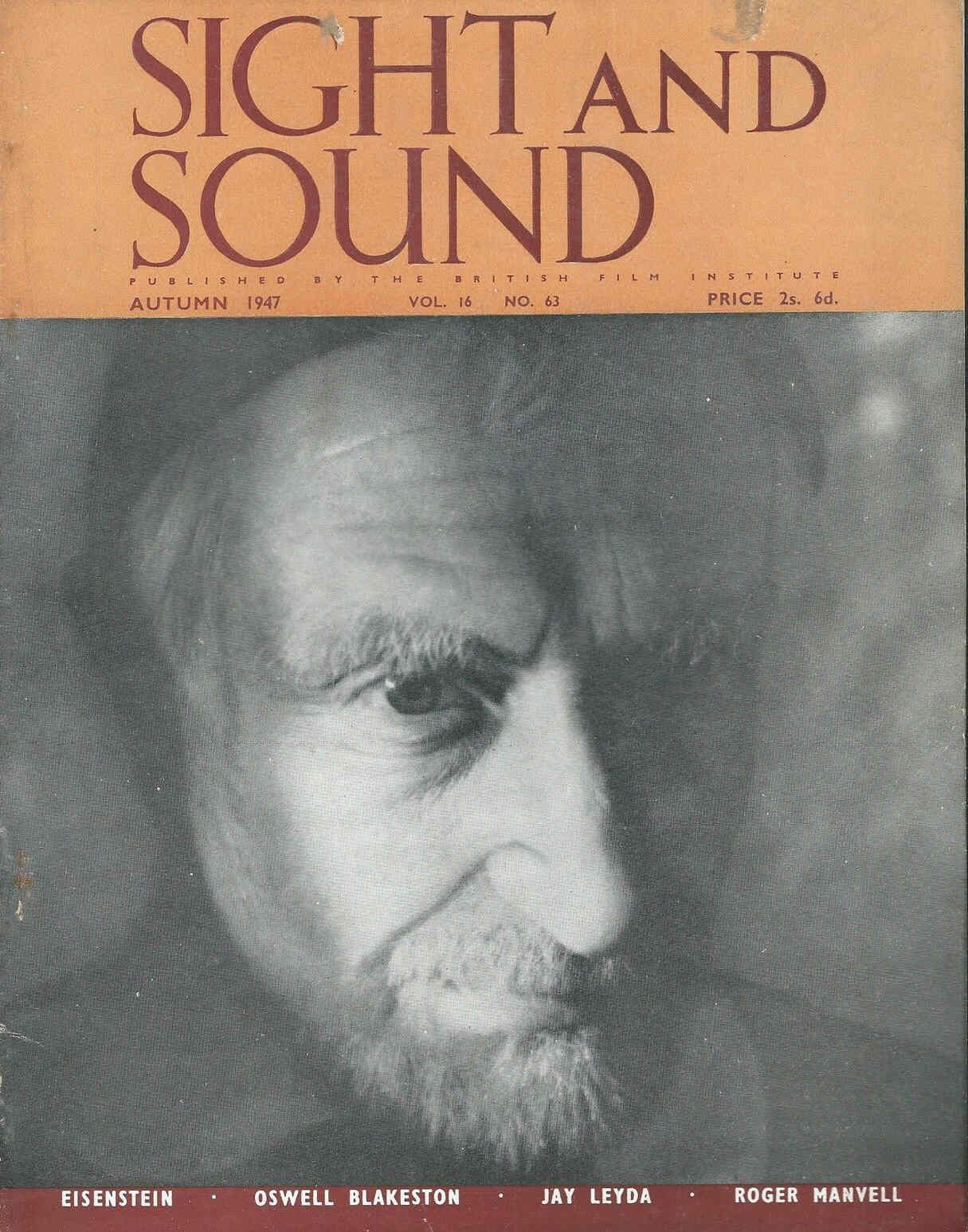SIGHT AND SOUND (30s-90s) magazine side cover Issue 63 September/October/November 1947