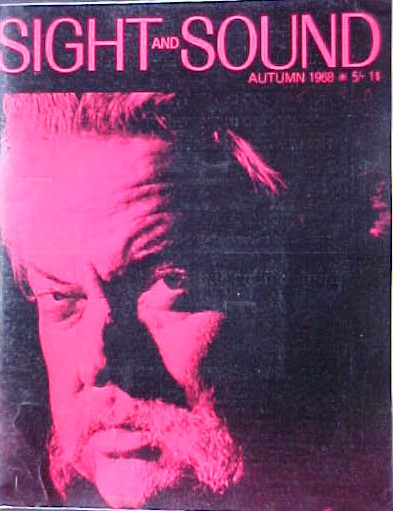 SIGHT AND SOUND (30s-90s) magazine side cover Issue 155 Autumn 1968