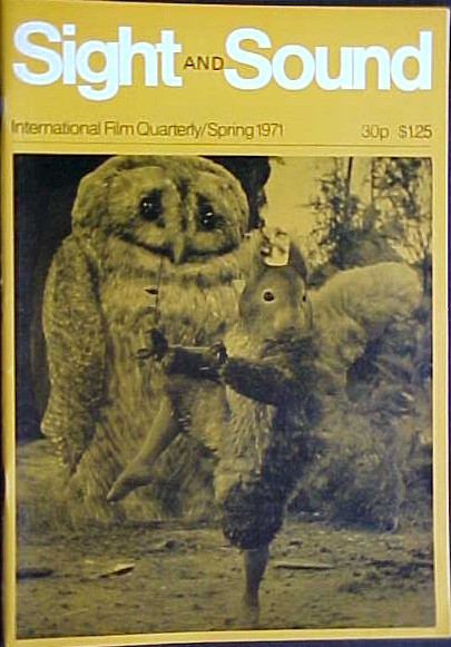 SIGHT AND SOUND (30s-90s) magazine side cover Issue 165 Spring 1971