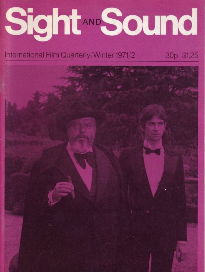 SIGHT AND SOUND (30s-90s) magazine side cover Issue 168 Winter 1971