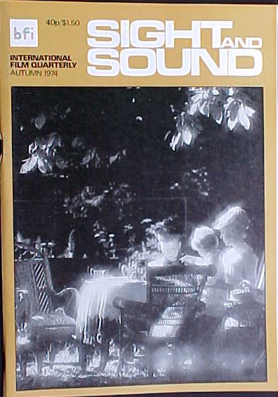 SIGHT AND SOUND (30s-90s) magazine side cover Issue 179 Autumn 1974