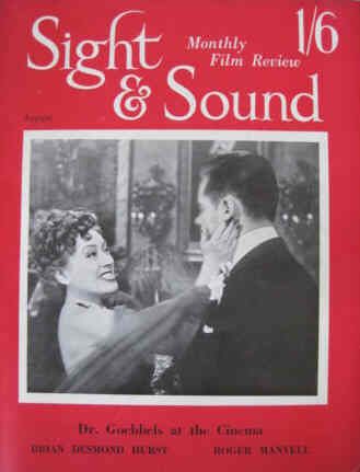 SIGHT AND SOUND (30s-90s) magazine side cover Issue 78 August/September/October 1950