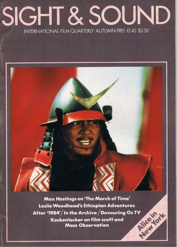 SIGHT AND SOUND (30s-90s) magazine side cover Issue 223 Autumn 1985