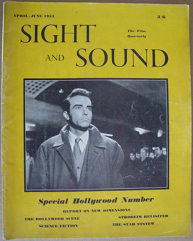 SIGHT AND SOUND (30s-90s) magazine side cover Issue 92 October/November/December 1952